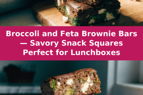 Broccoli and Feta Brownie Bars — Savory Snack Squares Perfect for Lunchboxes Pinterest recipe pin