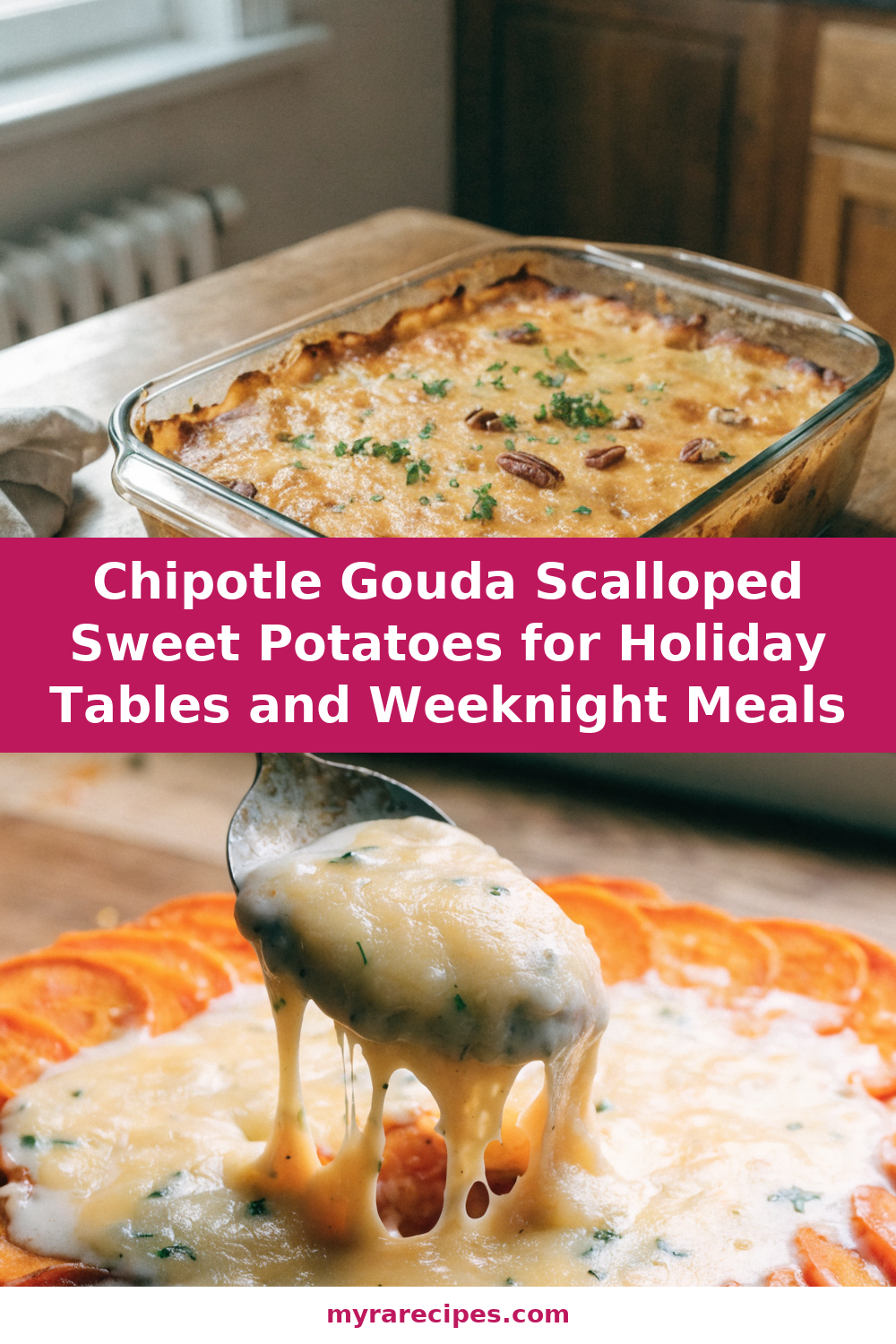Chipotle Gouda Scalloped Sweet Potatoes
