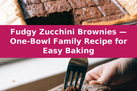 Fudgy Zucchini Brownies — One-Bowl Family Recipe for Easy Baking Pinterest recipe pin