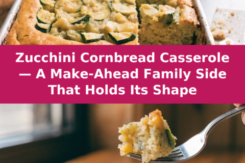 Zucchini Cornbread Casserole — A Make-Ahead Family Side That Holds Its Shape Pinterest recipe pin