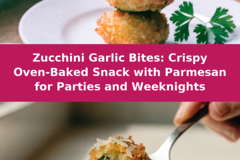 Zucchini Garlic Bites: Crispy Oven-Baked Snack with Parmesan for Parties and Weeknights Pinterest recipe pin